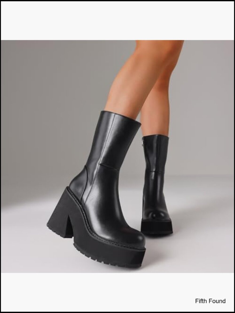 Wedge Heel Ankle Boots Platform Zipper Punk Motorcycle Booties Chunky Block - Picture 3 of 7